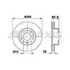 ON FREN DISK AYNASI BOXER III JUMPER III DUCATO III 14Q 15 JANT - CAP 280MM KALINLIK 28MM HAV - BRAXIS AE0176