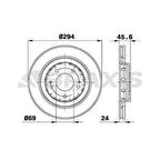 ON FREN DISK AYNASI HAVALI LANCER 08- OUTLANDER 07-13 P4007 07- C CROSSER 07- 294X5 - BRAXIS AE0301