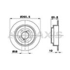 ARKA FREN DISK AYNASI DUZ IMPREZA 98- FORESTER 98-10 LEGACY 98- 266X5 - BRAXIS AE0493