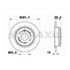 ARKA FREN DISK AYNASI DUZ FR V CTDI STREAM 00-05 - BRAXIS AE0516