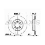 ON FREN DISK AYNASI HAVALI CIVIC VI HB 1.7CTDI 01 - 02 09 - 05 - BRAXIS AE0524