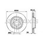 ON FREN DISKI AYNASI HAVALI AVENSIS 2009-2014 VERSO 2010-2014 295X5 - BRAXIS AE0258