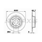 ARKA FREN DISK AYNASI DUZ ACCORD 09-14 282X5 - BRAXIS AE0606
