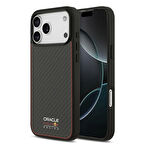 Apple iPhone 17 Pro Max Kılıf Redbull Orjinal Lisanslı M-safe Şarj Özellikli Karbon Fiber Parlayan Logolu Kevlar Kapak