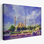 Sultan Ahmet Camii Yağlıboya Görünüm Dekoratif Kanvas Duvar Tablosu-3671