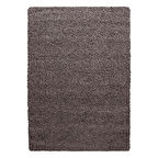 Modern Düz Desen Kahverengi Oturma Odası Halısı Salon Halısı Uzun Tüylü Yumuşak Dokulu Kolay Bakım 