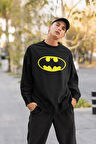 Batman Logo Baskılı Unisex Oversize Dc Karakter Sweatshirt