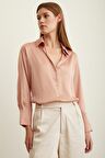 Basic Saten Gömlek Pudra