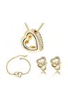 Iç Içe Kalp, Kolye, Küpe, Bileklik, Takı Seti 18gp Altın Kaplama