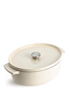 Kitchenaid Krem Rengi Oval Döküm Demir Tencere 30 cm