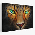 Gerçekçi Çita Gözleri Yağlıboya Görünüm Kanvas Duvar Tablosu-3689