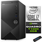 Dell Vostro 3910 MT Intel Core I7 12700 48GB 1TB SSD Windows 11 Pro QUADRO T1000-4GB Masaüstü Bilgisayar N3910T1000P23 + Zetta USB Bellek