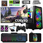 Xaser Xsr1147 Ryzen 5 8400F 32GB DDR5 Ram 1TB M.2 NVMe SSD 8GB RTX5060 23.8" 180Hz Oyuncu Bilgisayarı