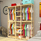 Quatro Real - Açık Ahşap Gardırop