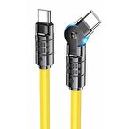 Coofbe Super Şarj Döner Başlıklı 60W Type-C to Type-C Şarj Kablosu Type-C Hızlı Data ve Şarj Kablosu