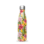 Qwetch QD3106 Tropik Çiçek Desenli Isı Yalıtımlı 500ml Termos - Sarı