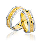 Harem Altın Sarı Beyaz Altın Alyans 3701-2