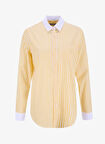 Sarı Kadın Normal Çizgili Gömlek ABBY