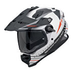 Scorpion ADF-9000 Air FEAT Kapalı Motosiklet Kaskı Mat Beyaz  Siyah  Kırmızı