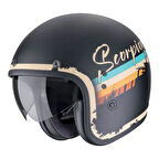 Scorpion Belfast Evo Adonis Açık Motosiklet Kaskı Mat Siyah  Bej