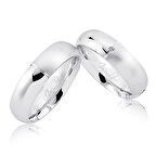 Beyaz Bombeli Altın Alyans 3705-2