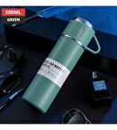 Kişiye Özel Paslanmaz Çelik Termos 3 Bardaklı Termos Seti Vakumlu Termos Set