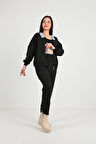 Kadın Lastik Baskı Detaylı 3’lü Eşofman Takımı 3961-24
