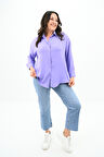 Kadın Büyük Beden Bağlama Detaylı Gömlek 1709-25