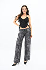 Kadın Varak Baskılı Palazzo Pantolon 6272-24