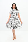Kadın Büyük Beden Puantiye Detaylı Elbise 5226-25