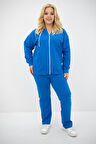 Kadın Büyük Beden Kapüşonlu Cep Detaylı Eşofman Takımı 8139-25