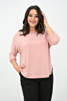Kadın Büyük Beden Kolları Sim Detaylı Bluz 1855