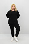 Kadın Büyük Beden Truvakar Kol Lastik Paça Eşofman Takımı 8185-25