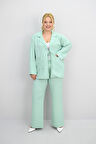 Kadın Büyük Beden Bağlamalı Bol Paça Alt-Üst Takım 8195-25