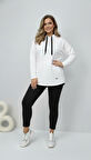 Kadın Büyük Beden Uzun Kollu Kapüşonlu Kanguru Cepli Sweatshirt 2016
