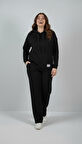 Kadın Büyük Beden Uzun Kollu Kapüşonlu Eşofman Takımı 8228-26