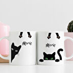 Kara Kedi Tasarımlı Kişiye Özel Hediye Kupa Bardak – Gizemli ve Eğlenceli Bir Hediye