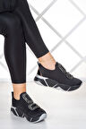 Almendra Platin Streç Taşlı Sneaker