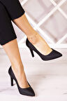 Gowa Plus Siyah Saten Abiye Stiletto