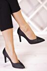 Victoria Siyah Saten Jatqılı Abiye Stiletto