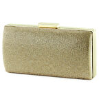 Erkan Saçmacı Altın Saten Kristal Taşlı Metal Saplı Abiye El Çantası