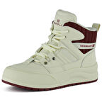 Erkan saçmacı  Bej Bordo Vegan Bağcıklı Kürk Astarlı Yuvarlak Burun Günlük Bot