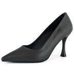 Suzanna Kahverengi Hakiki Dana Derisi Sivri Burun Klasik İnce Topuklu Ayakkabı