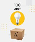9W Bulb Led Ampul 3200K Sarı Işık - 100 Adet