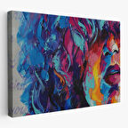 Güzel Kızın Soyut Resmi Yağlıboya Görünüm Dekoratif Kanvas Duvar Tablosu-3755