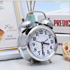  Retro Nostaljik Gümüş Işıklı Çalar Masa Saati