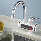 TechTic  Elektrikli Ani Su Isıtıcı Musluk Sıcak Su Termal Şofben Banyo Mutfak Musluk Bataryası Sıcaklık Göstergeli(Alttan Girişli)