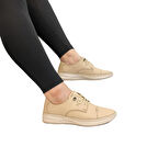 Voyager 9523 Bej Hakiki Deri Kadın Ayakkabı