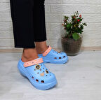 Sonimix 16001 Bebemavisi-pudra Kalın Tabanlı Taşlı crks Kadın Terlik