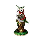 Kristal Taşlı Metal Baykuş Dekoratif Aksesuar - Şık ve Zarif Dekorasyon Ürünü